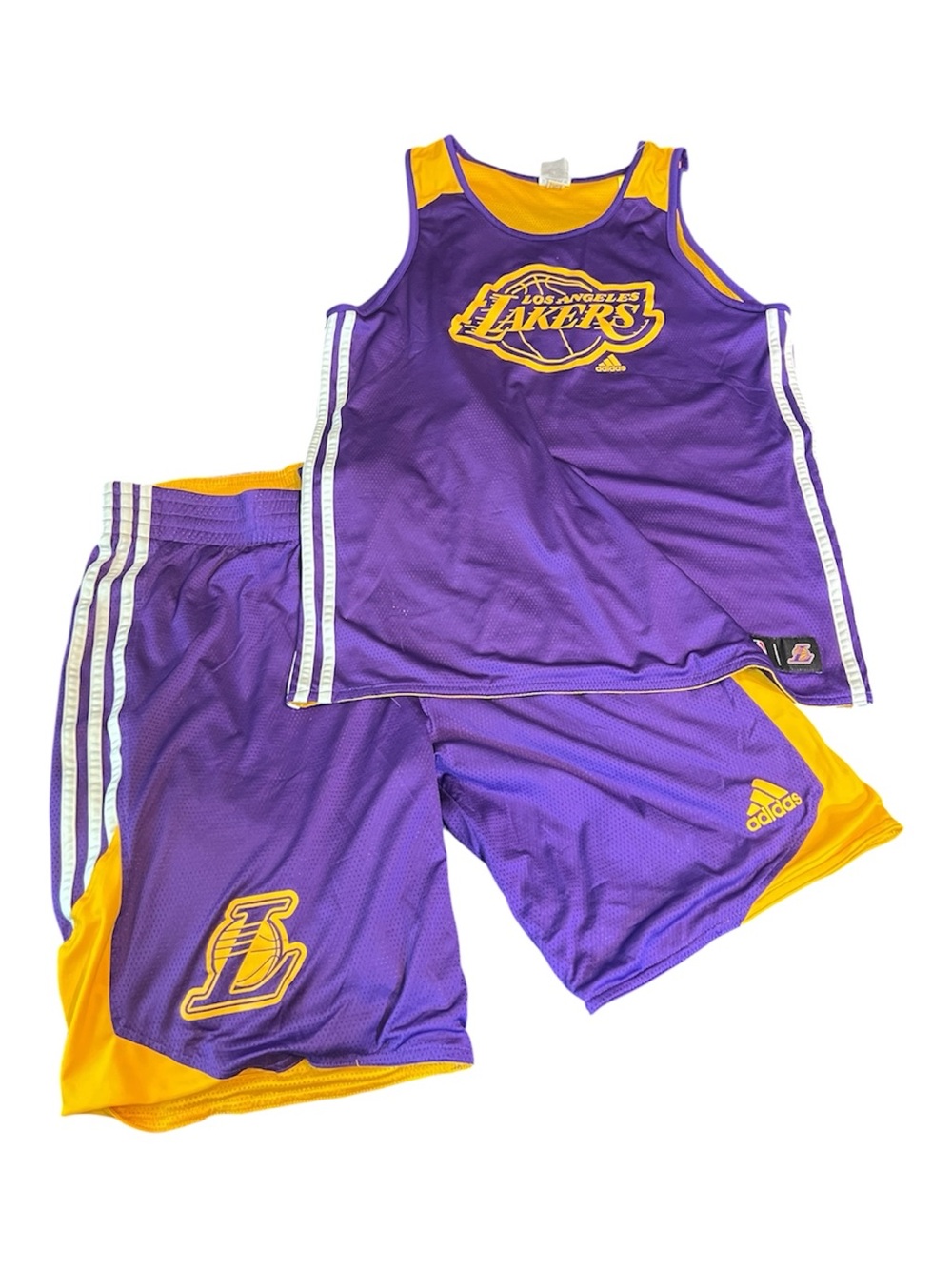 adidas Los Angeles Lakers NBA Reversible Jersey & Shorts Set Purple/Gold XL